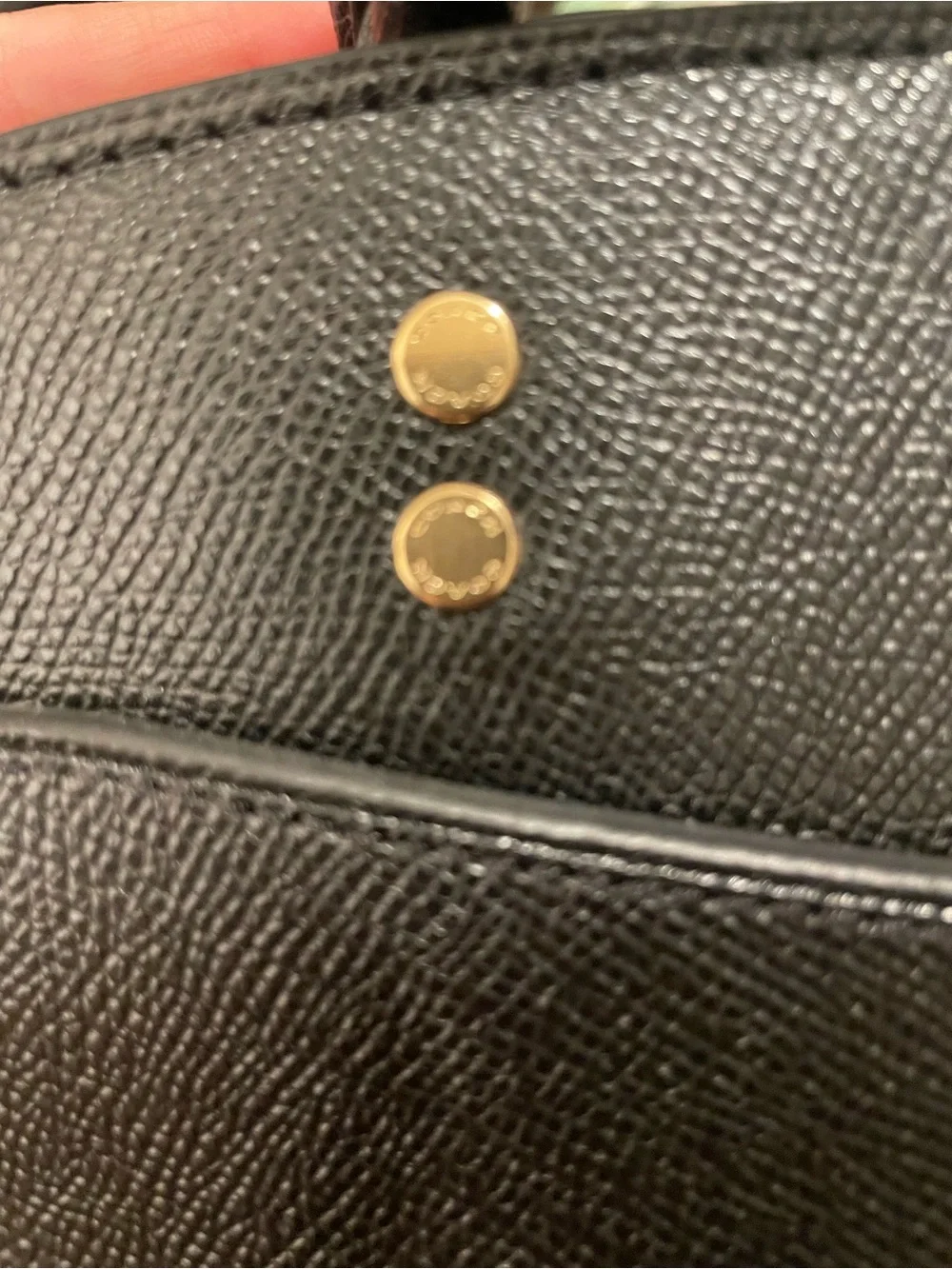 Coach Black Saffiano-Style Dome Satchel with Gold Hardware